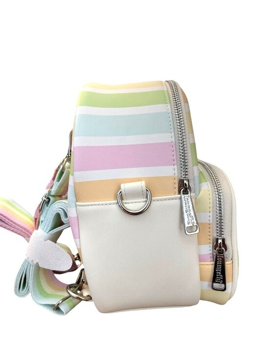 Loungefly Disney Mickey & Friends Rainbow Stripe Convertible Mini Backpack NWT